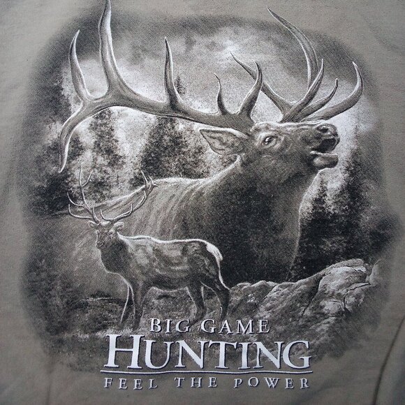 Vintage Big Game Hunting Feel The Power Crewneck Sweatshirt - Picture 1 of 7